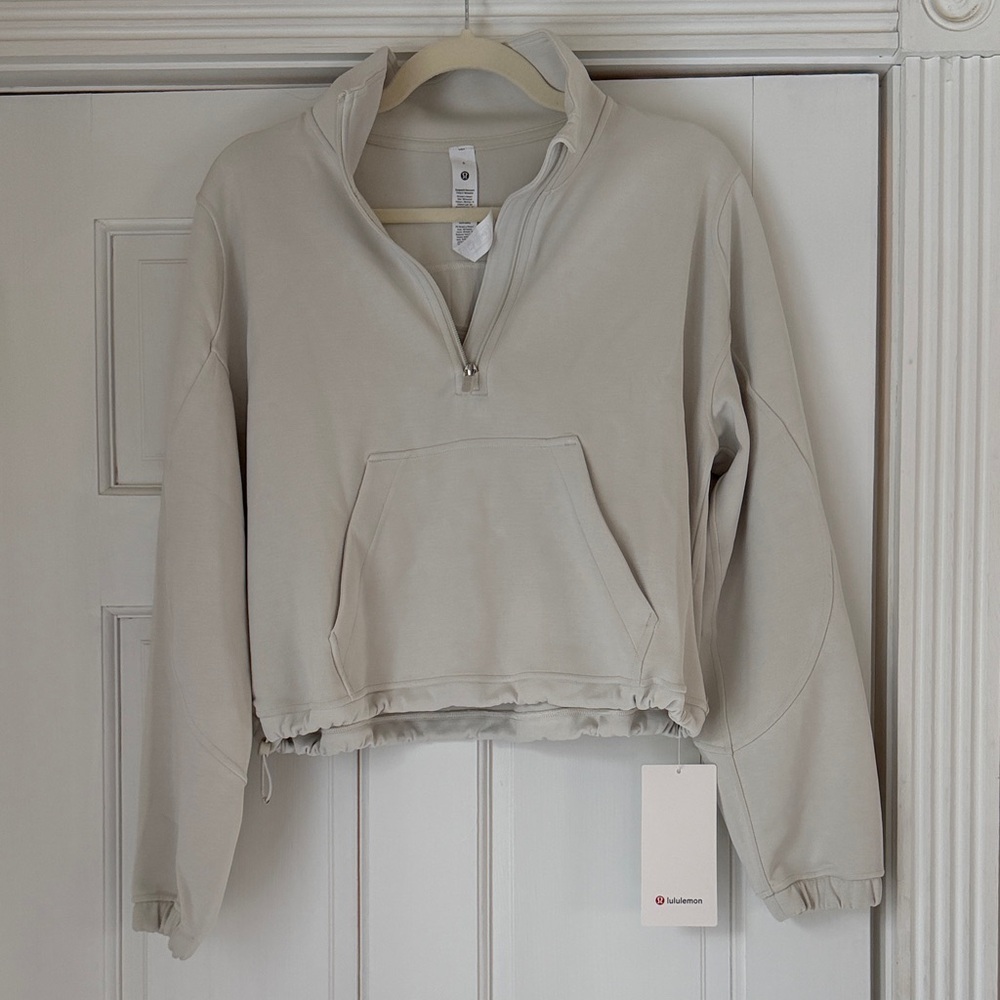 NWT Lululemon Softstreme Half Zip Bone size 6